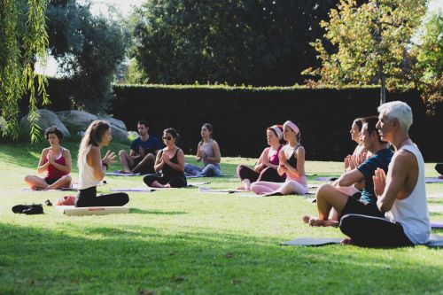 Barcelona Yoga in the yard